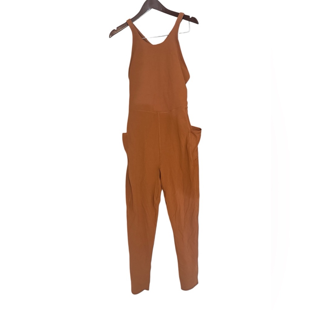 Free People Movement- Never Better Jumpsuit high Neck With Pockets  in sequoia